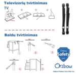 televizoriu, spintu fiksavimo instrukcija
