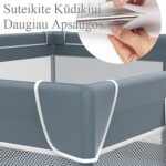 tvirtas saugus žaidimų Kūdikių maniežas su minkštu kvėpuojančiu tinkleliu