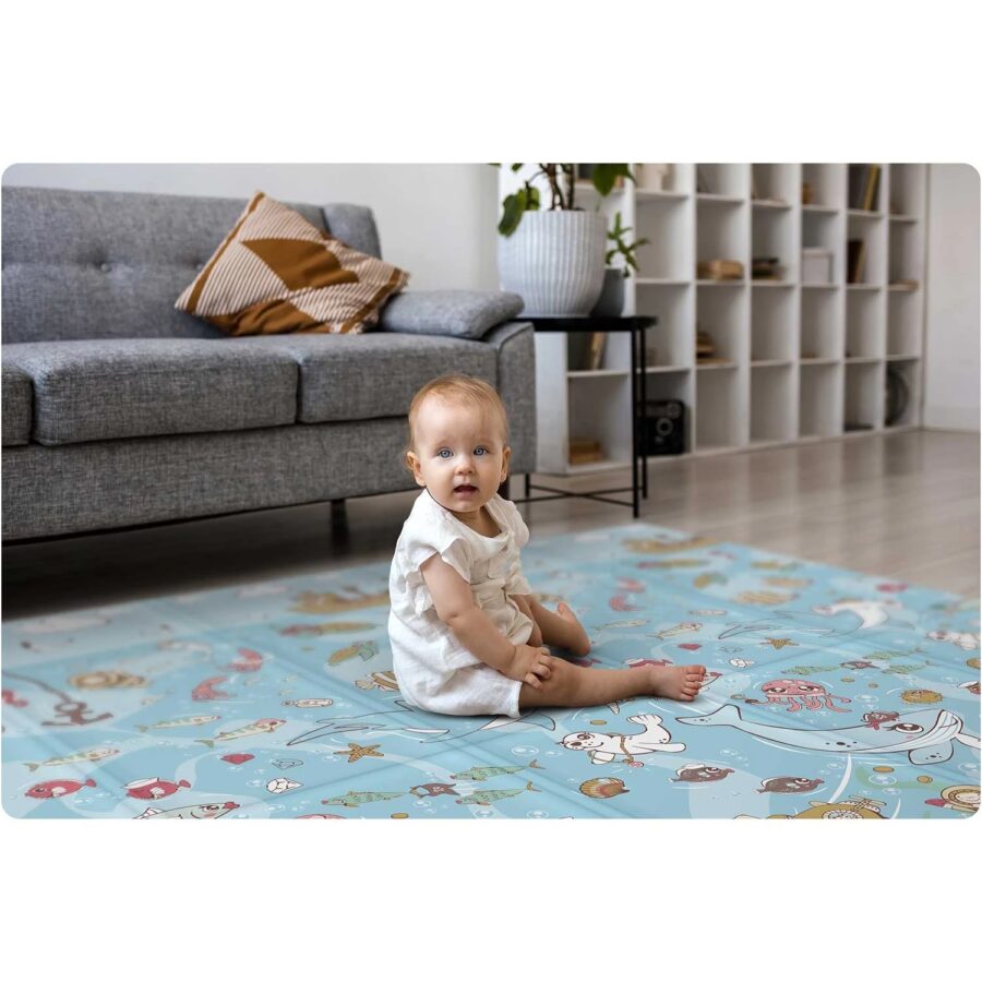 Žaismingas lavinimo kilimėlis su gamtos motyvais – vaikų kambariui