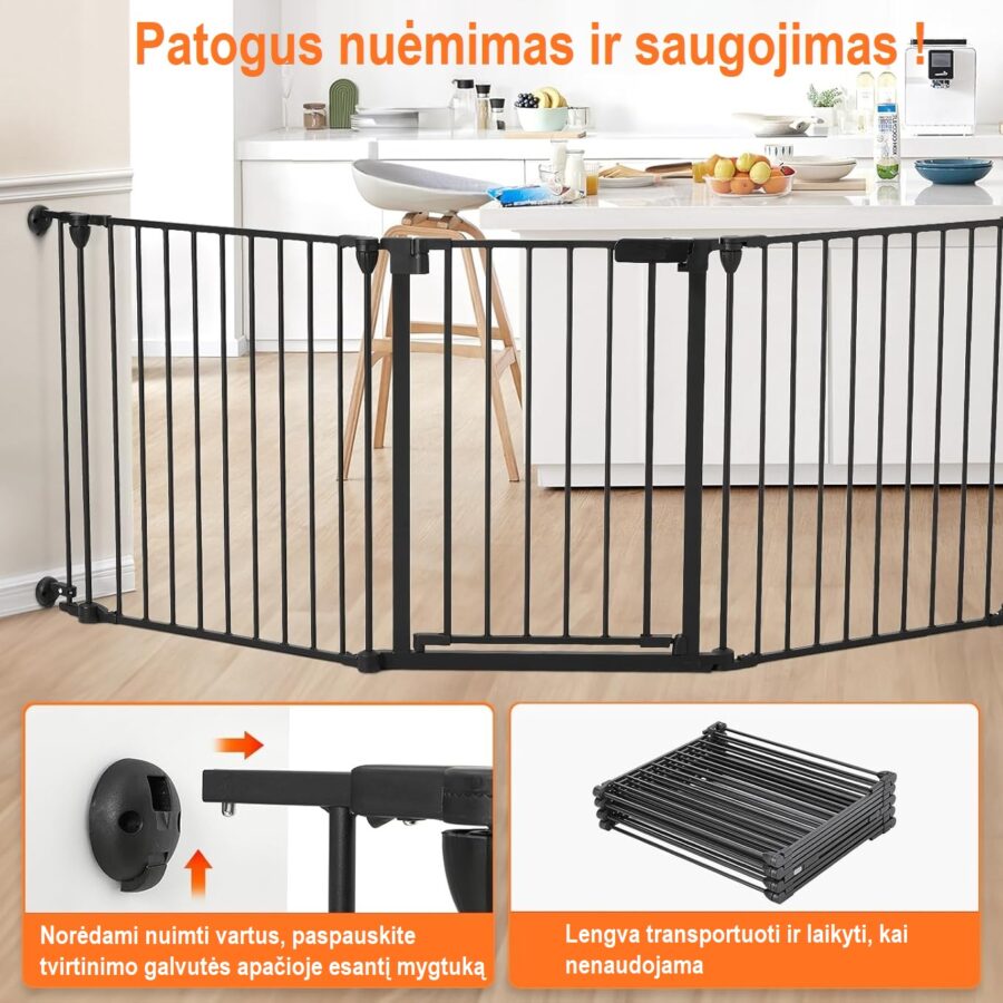 Apsauginių vartelių tvirtinimo būdas – sieninis montavimas su varžtais