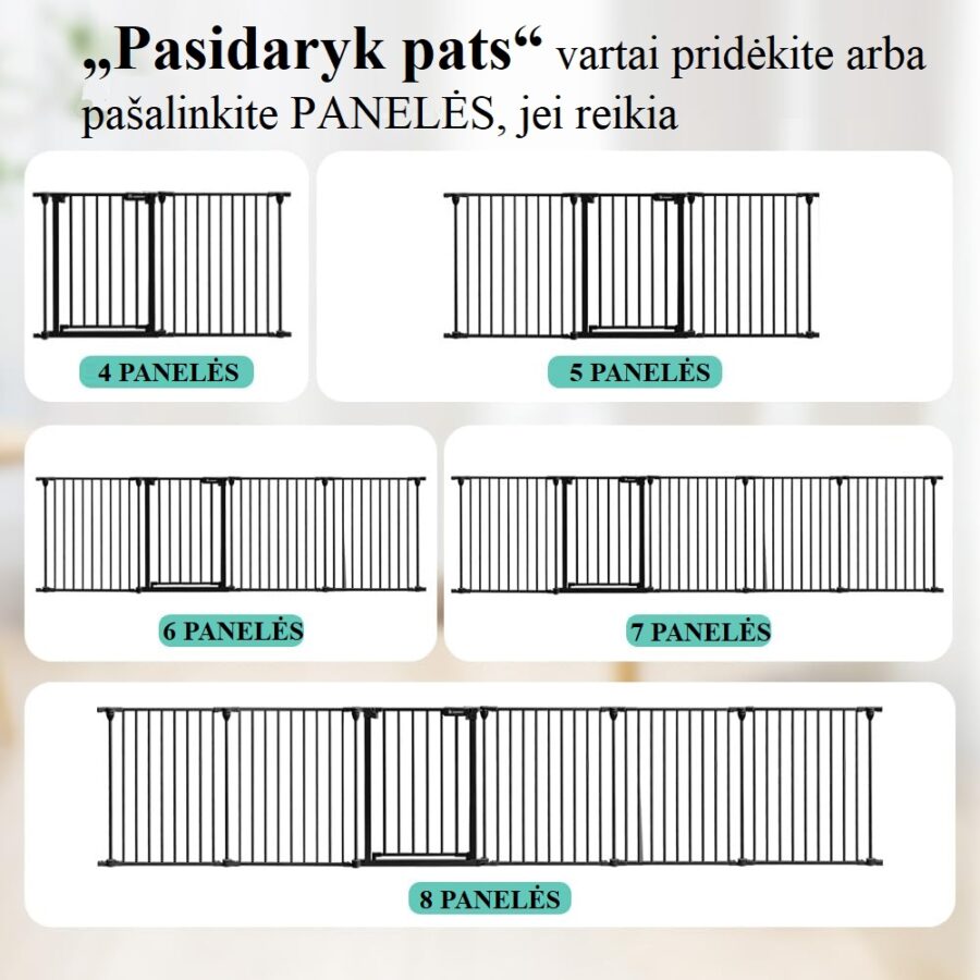 Modeliuojami apsauginiai varteliai plačioms angoms – iki 400 cm
