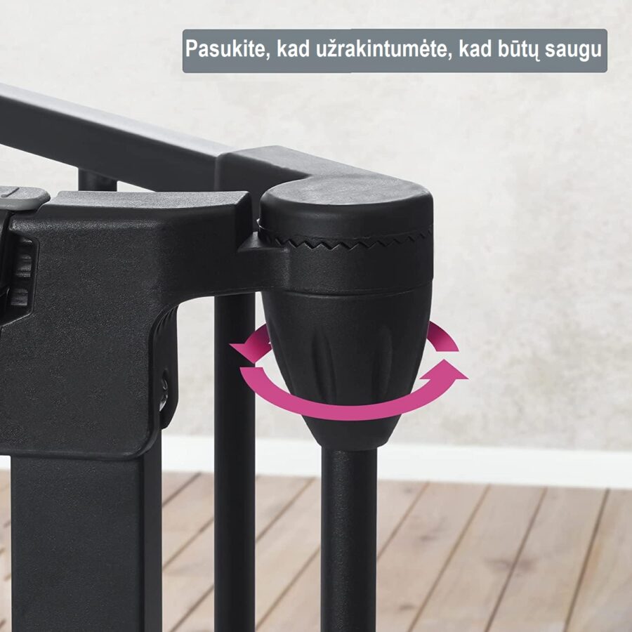 Apsauginių vartelių tvirtinimo būdas – lankstu fiksavimas