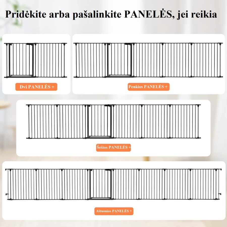 Modeliuojami apsauginiai varteliai plačioms angoms – iki 500 cm