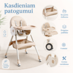 Maitinimo kėdutė 3-in-1 – aukšta kėdutė, žema kėdutė ir sulankstyta laikymui