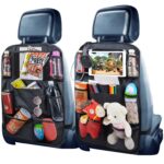 du automobilio galinės sėdynės organizatoriai ant nugarėlių, pilni daiktų