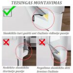 Apsauga nuo iškritimo iš lovos – šoninis vaizdas teisingas montavimas apačios