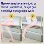 Apsauga nuo iškritimo iš lovos – šoninis vaizdas su lovos kraštu, negalima sėdėti ant sijos