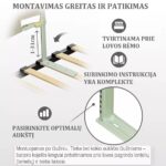 Vaikiškas barjeras lovai – montavimas prie rėmo