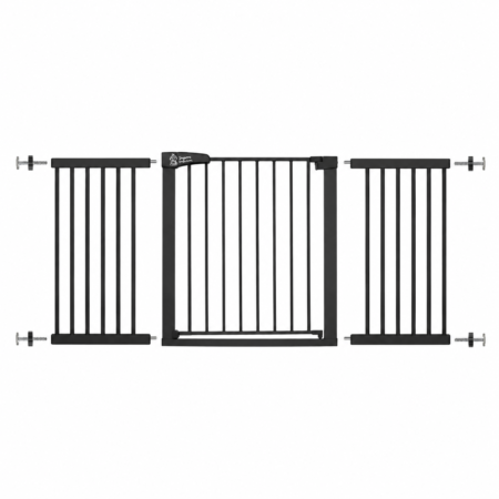 Juodi apsauginiai varteliai vaikams 159–166 cm laiptams ir durų angoms – modelis LIUKS+ AVIP-2665.
