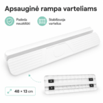 Balta rampa vaikų apsaugos varteliams su guminėmis atramomis – mažiau užkliuvimo ir daugiau stabilumo