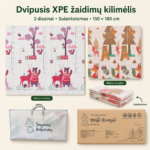 „Miško ramybė“ dvipusis sulankstomas XPE žaidimų kilimėlis kūdikiams su 2 dizainais viename