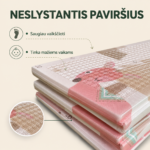 Neslystantis XPE žaidimų kilimėlio paviršius kūdikiams, patogus mažiems vaikams ropoti, žaisti ir mokytis vaikščioti