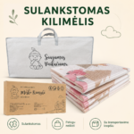 XPE žaidimų kilimėlis kūdikiams 150 × 180 cm „Miško ramybė“, sulankstomas, su transportavimo krepšiu ir dėže