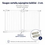 Schema, kaip sujungimo kaiščiais sujungiami dveji saugos varteliai viršuje ir apačioje.